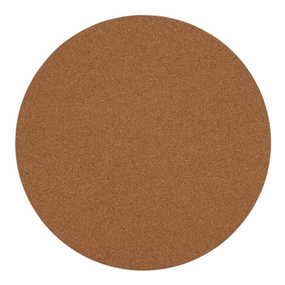 Brown Round Wooden Print Hardboard Placemats, Set of 4