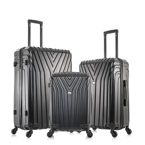  Badgley Mischka Modern trolley Contour 3 Piece Expandable  Spinner Wheels Luggage/Suitcase Set (Black) : Clothing, Shoes & Jewelry