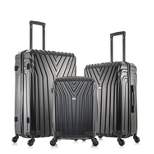InUSA Vasty Lightweight Hardside Checked Spinner Luggage Set 3pc
