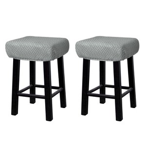 Unique Bargains Soft Thick Anti-Wrinkle Rectangle Polyester Saddle Seat Stool Covers 2 Pcs - 1 of 4