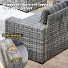 XIZZI 9-Piece Wicker Outdoor Patio Fire Pit Sectional Sofa Set with Cushions, All Weather Conversation Couch Set and Swivel Rocking Chairs - 4 of 4