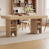 Dining Table for 6-8 with Dual Side Storage, 6 Ft Large Rectangular Dinner Table with Double Pedestal & Large Tabletop, Wooden Kitchen Table - 3 of 4