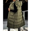 Imily Bela Womens Long Puffer Vest Hooded Sleeveless Winter Coats Quilted Warm Zip Up Padded Outerwear - 3 of 4