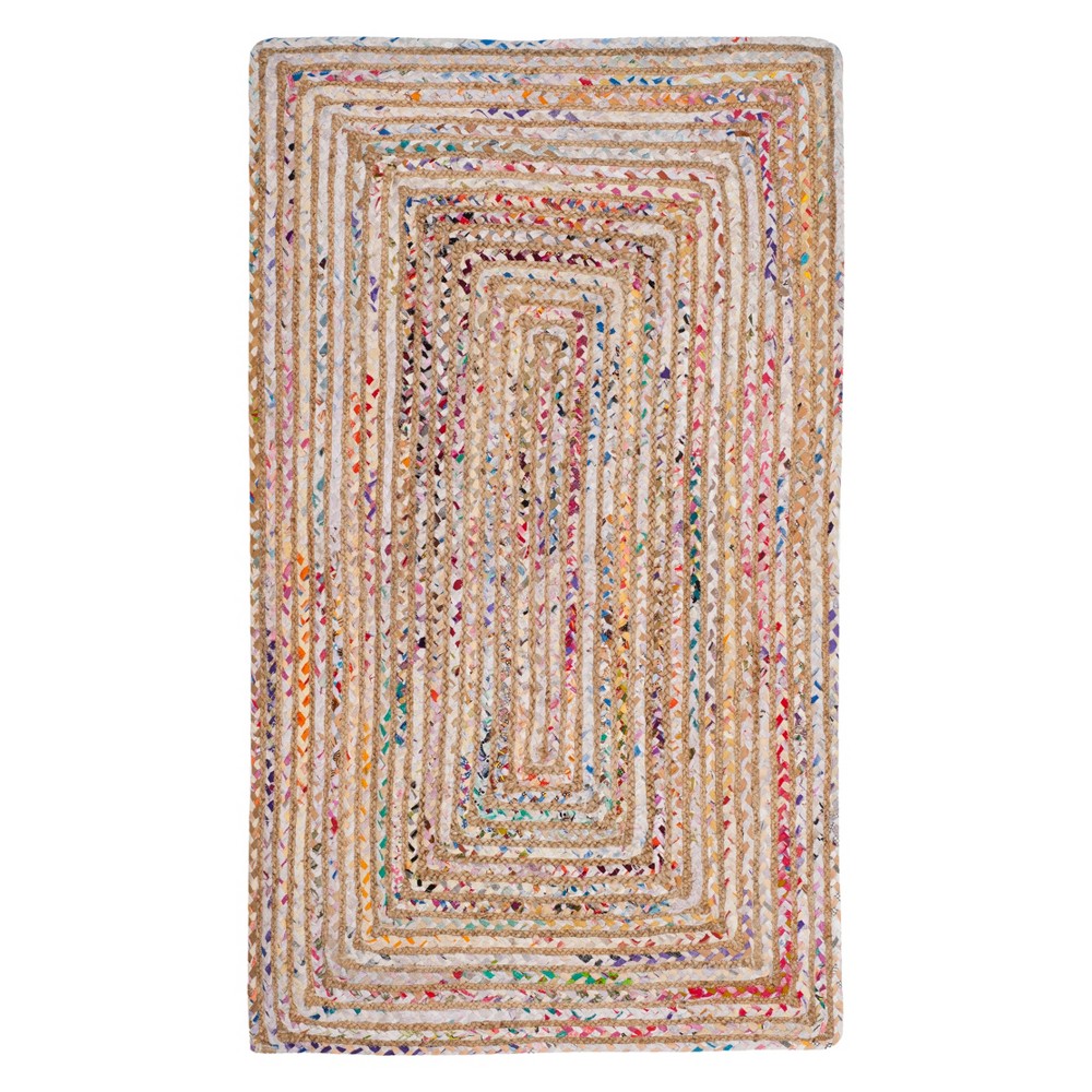 3'x5' Sue Stripe Woven Accent Rug Beige/Multi - Safavieh