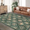 Modern Area Rug Elegant Floral Durable Stain-Resistant Fabric Washable Waterproof Perfect Rug for Living Room Bedroom - 2 of 4