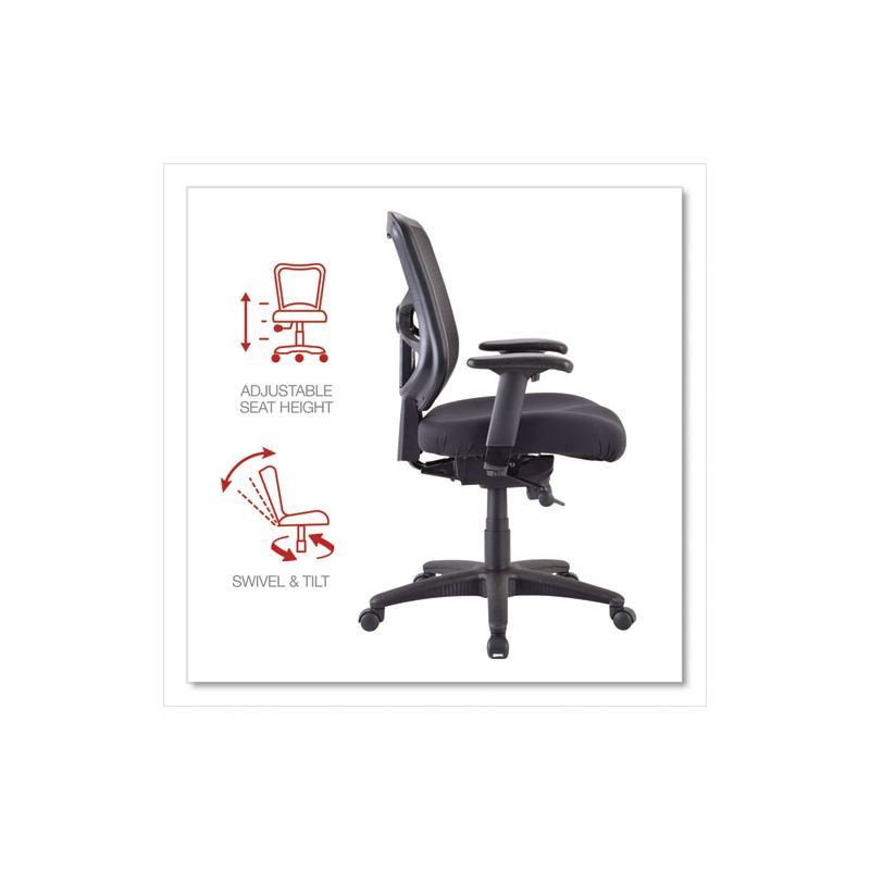 Alera Alera Elusion Series Mesh Mid-Back Swivel/Tilt Chair, Supports Up to 275 lb, 17.9" to 21.8" Seat Height, Black, 4 of 8