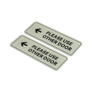 Unique Bargains Acrylic Self-Adhesive Office Please Use Other Door Left Arrow Sign 2 Pcs - 1 of 4
