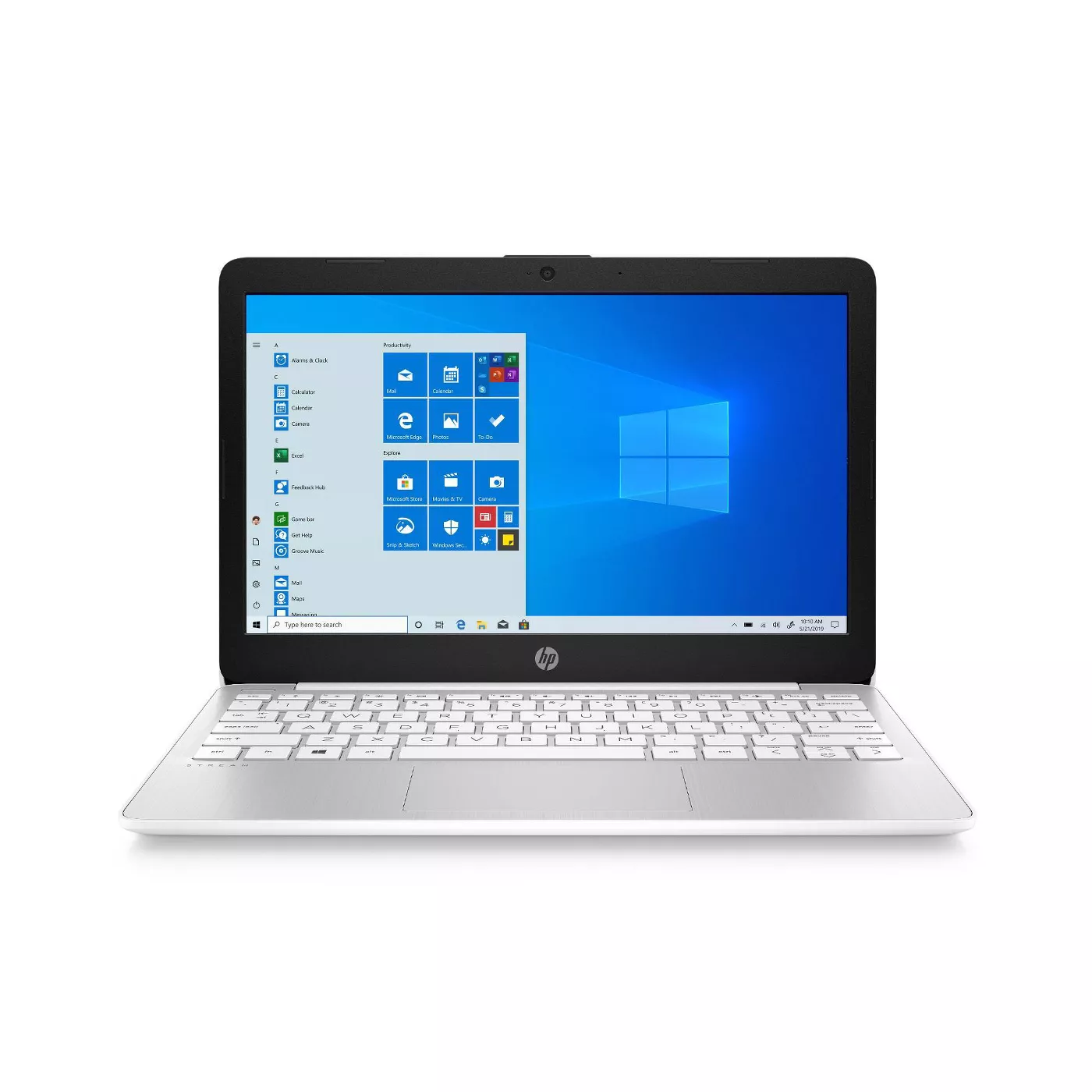 HP 11.6" Stream Laptop with Windows 10 Home in S mode - Intel Processor - 4GB RAM Memory - 32GB Flash Storage - White (11-ak0035nr) - image 1 of 9