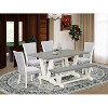 HomeStock 6-Piece Natural Oak Finish Solid Wood Top dining Table with 1-Bench and 4-Chairs - 2 of 4