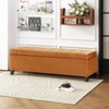 DSVIMOY Storage Ottoman, Rectangular Ottoman Bench, Upholstered Storage Bench, Foot Rest for Living Room, Entryway, Burnt Orange, 50"*19"*15.5" - 2 of 4