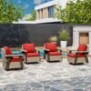 EAGLE PEAK Classic 4-Piece Patio Chair Set, 360° Swivel Rocking Chairs with Thick Cushions, All-Weather Wicker Outdoor Lounge Gliders - 2 of 4