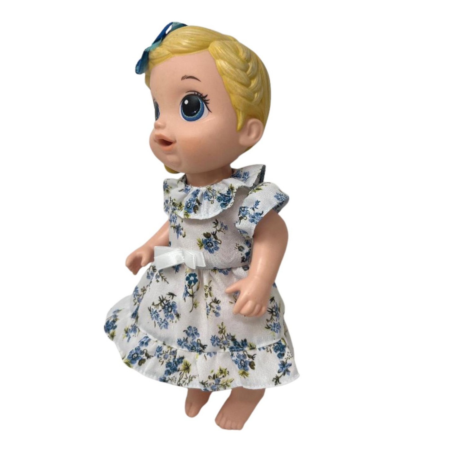 Детские аксессуары для кукол Doll Clothes Superstore Light Blue Floral Ruffle Dress for 12 Inch Baby Dolls, цвет: Светлый синий — фото 3