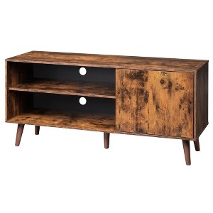 Itopfox Mid-Century Modern TV Stand for 55 Inch TVs with Storage Cabinet, Entertainment Center for Living Room and Bedroom, Brown TV Console - 1 of 4