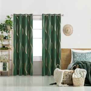Deconovo Gold Wave 52 Width Curtain (2 Panel) - 1 of 4