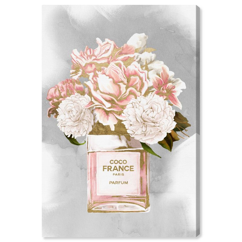 15&#34; x 10&#34; Floral Perfume Peonies Tall Floral and Botanical Unframed Canvas Wall Art in Pink - Oliver Gal, 1 of 6