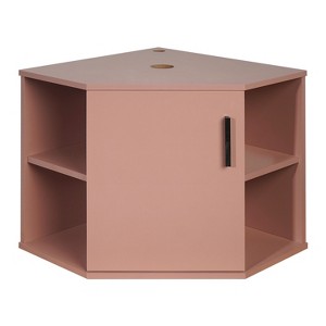 ELECWISH 28 Inch Bathroom Vanity, Pink Corner Bathroom Vanity with Open Shelves, Floating Bathroom Vanity for Small Space, Wall Mounted Bathroom Vanity Without Sink or Mirror - 1 of 4