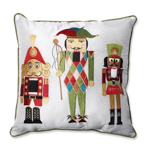 16.5"x16.5" Indoor Christmas Nutcrackers Square Throw Pillow Red/Green - Pillow Perfect - 1 of 3