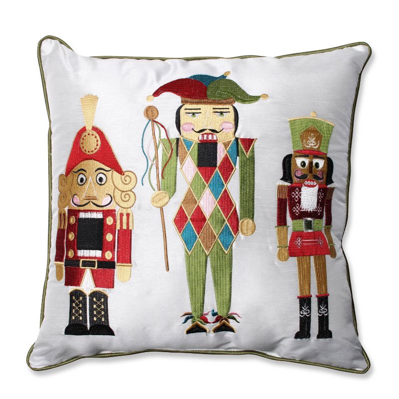 16.5&#34;x16.5&#34; Indoor Christmas Nutcrackers Square Throw Pillow Red/Green - Pillow Perfect, 1 of 6
