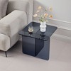 Lirago Tempered  Glass Sofa Table-Multi-Purpose Side Table 17.7"W * 17.7"L * 16.1"H - 3 of 4