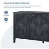 ORRD Antique Black Hollow 4-Door Cabinet, American Country Style – Perfect for Living Room, TV, or Kitchen - 3 of 4