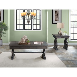 Stanford 2pc Occasional Set Coffee And End Table Dark Ash - Picket House Furnishings, Gray