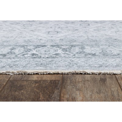 Chandler Gray Hand-Knotted Synthetic Runner Rug