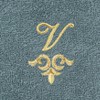 Linum Home Textiles 100% Turkish Cotton MONICA Gold Thread 2PC Embellished Washcloth Set - 3 of 3