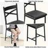 Nasitip Bar Stools Set of 4, PU Upholstered, X-Backrest, Metal Footrest, Black Counter Height for Dining Room, Coffee Shop - 3 of 4