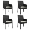 vidaXL Patio Chairs with Cushions 4 pcs Poly Rattan Black - 2 of 4