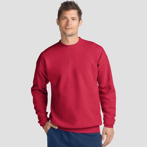 Hanes Men's EcoSmart Fleece Pullover Hooded Sweatshirt - Deep Red S