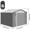 Acekool 8x8 FT Metal Outdoor Storage Shed, Lockable Doors, 4 Vents, Sloped Roof, Reinforced Frame, Grey - 2 of 4