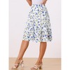 INSPIRE CHIC Women's Ruffle Hem Elastic Waist Flowy A-Line Swing Floral Midi Skirt - 3 of 4