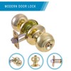 Door Knob with Keyed Lock, Easy Install, Universal Fit for 1-3/8inch–1-3/4inch Doors, Satin Brass, Interior/Exterior Use,Gold - 4 of 4