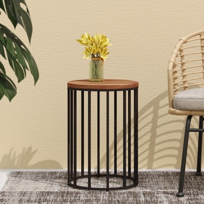 Maggift Patio End Tables Accent Side End Table for Outdoor and Indoor, Garden, Backyard Use, Special Design, Multicolored, 15.25"*15.25"*21.7"