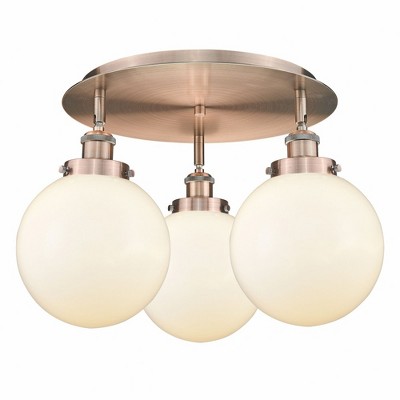 Canton - 3 Light Flush Mount In Art Deco Style-11.88 Inches Tall and 19.75 Inches Wide