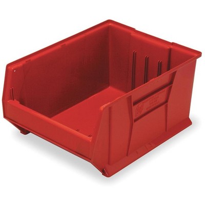 Quantum Storage Systems Hulk 24" Container, 23-7/8"L X 18-1/4"W X 12"H, Stackable, Polypropylene, Red, Made In Usa