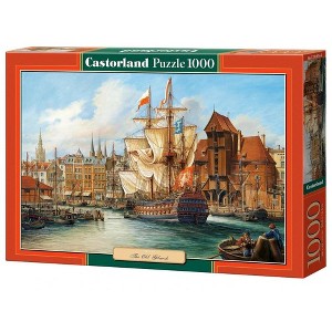 1000 Piece Jigsaw Puzzle, The Old Gdansk, Poland, historic sailing ship, Adult Puzzle, Castorland C-102914-2 - 1 of 4