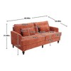 Mocamel Mid Century Modern Chenille Loveseat Sofa with Brown Wood Feet - 2-Seat Upholstered Couch for Living Room & Bedroom - 2 of 4