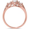 Pompeii3 1ct Three Stone Solitaire Diamond Anniversary Engagement Ring 14k Rose Gold - 2 of 4