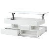 PAGED Lift-Top Coffee Table, Living Room Table with 2 Drawers & Open Shelf & Ajustable LED Lights, Center Table for Living Room, Study - 3 of 4