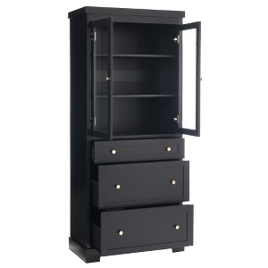 Rbied 30.1 in. W x 15.7 in. D x 70.1 in. H MDF Freestanding Linen Cabinet Tall Bathroom Cabinet with Adjustable Shelves - 1 of 4