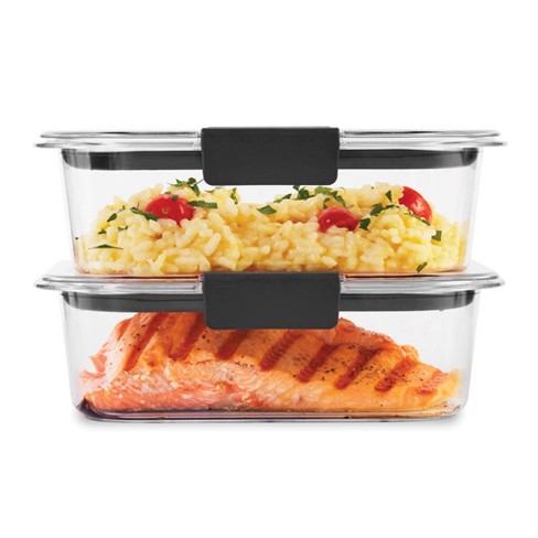 Rubbermaid Brilliance BPA Free Food Storage Containers with Lids, Airtight,  for Lunch, Meal Prep, and Leftovers, 2 Compartments, Set of 5 (2.85 Cup)