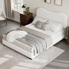 Coolmee Boucle Bed Frame with Upholstered Headboard, Soft Low Profile Sturdy Platform Bed with Rounded Corners Design, Heavy Duty, Wooden Slats - 4 of 4