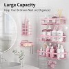 Ridstar 5-Piece Rust-Proof Stainless Steel Self-Adhesive Shower Rack Storage Set-Pink - 3 of 4