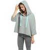 Catalonia Women’s Cropped Hoodie Sweatshirt, Casual ¾ Sleeve Loose Pullover Sweatshirt Crop Top, Womens Summer Tops, One Size Fits Most - 2 of 4
