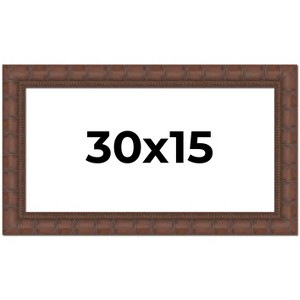 PosterPalooza | 30x15 Wide Bamboo Picture Frame, UV Acrylic, 4 Finishes - Brown, Black, Silver, and Natural - 1 of 4