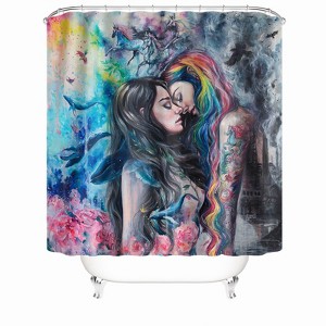Color Girls Shower Curtains for Bathroom Waterproof Fabric Bath Curtain Durable Soft Stylish Bathroom Decor 72x72 Inch - 1 of 1