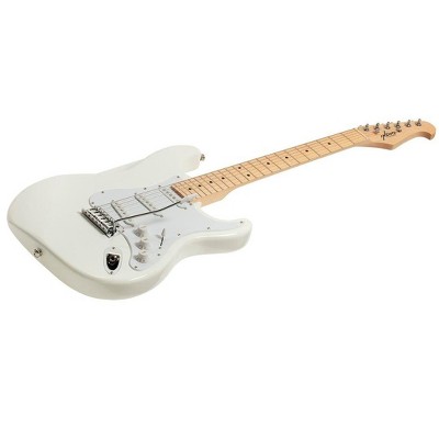 Monoprice Indio Cali Classic Electric Guitar - White, With Gig Bag