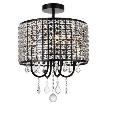 Elegant Lighting Elise 14 inch flush mount in black