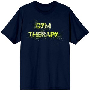 Gym Culture Gym Therapy Unisex Adult's Navy Blue Graphic Tee - 1 of 3